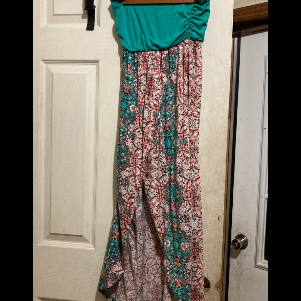 Turquoise tube top dress